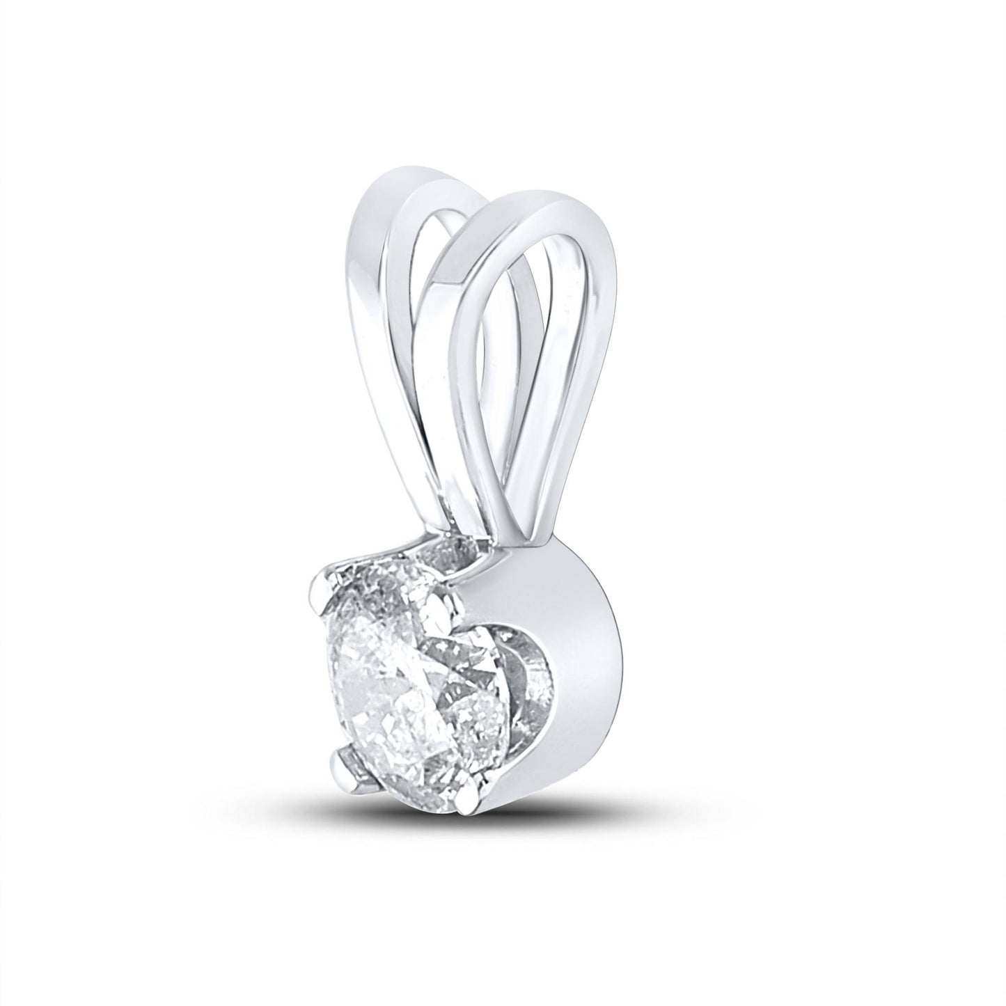 1/2Cttw Round Diamond Solitaire Charm Pendant 14k White Gold