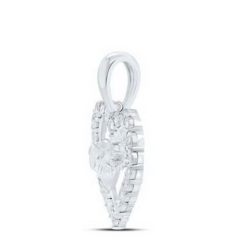 Diamond Mom Heart Pendant 925 Sterling Silver