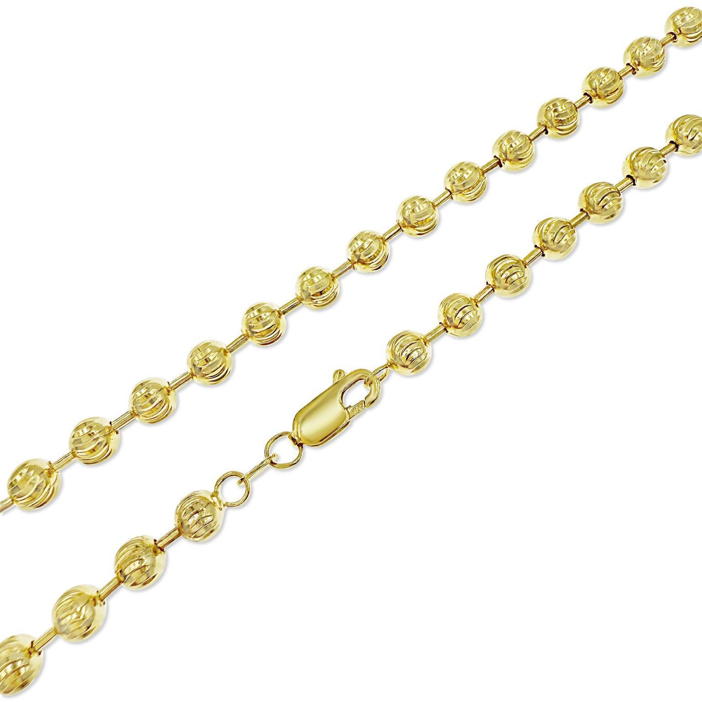 Ball Chain Necklace 5mm Real 10K Yellow Gold 22 in
