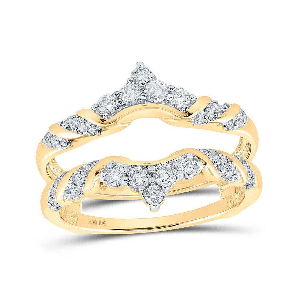 0.50 Cttw Round Diamond Wrap Enhancer Wedding Womens Band 10k Yellow Gold