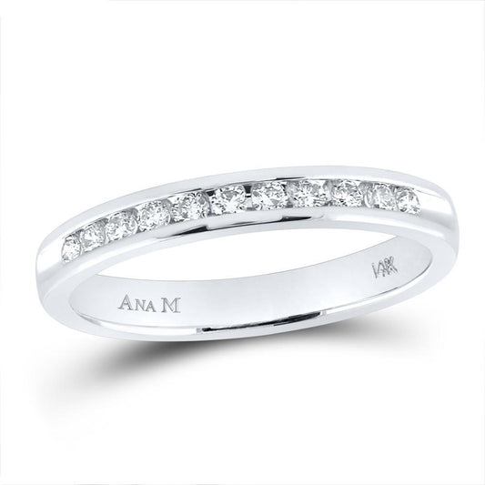 0.25cttw Diamond Single Row Womens Wedding Band Ring 14k White Gold