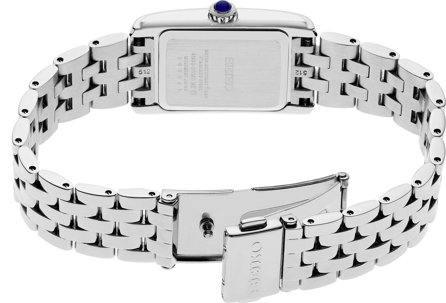 Seiko Essentials Collection Ladies Rectangular Blue Dial Watch SWR085