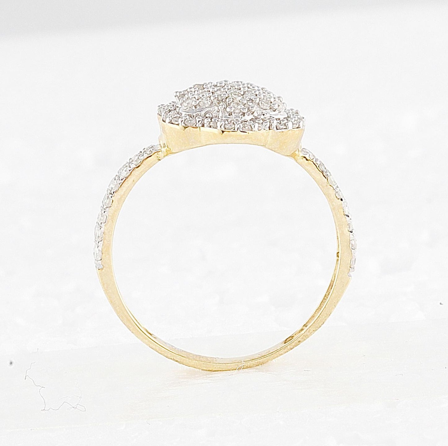 0.50cttw Diamond Engagement Flower Cluster Womens Ring 10k Yellow Gold