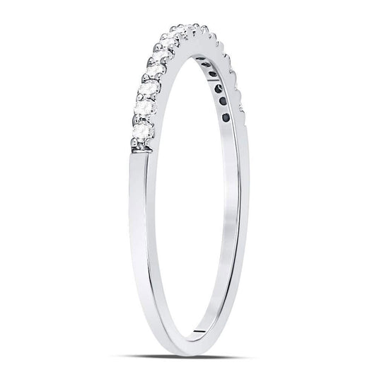 0.15ctw Diamond Wedding Band Ring 14K White Gold