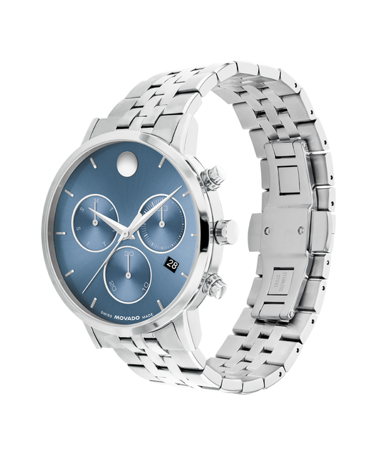 Movado Museum Classic Chronograph Mens Blue Dial Watch 0607998