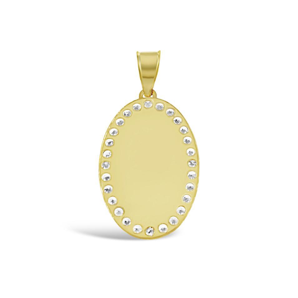 10K Yellow Gold Oval Memory Picture Frame Pendant
