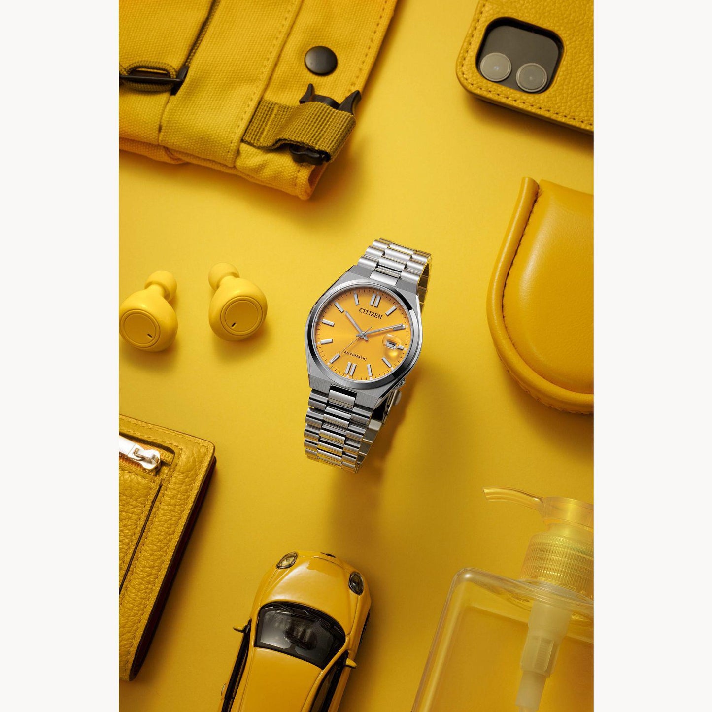Citizen Tsuyosa Automatic Yellow Dial Mens Watch NJ0150-56Z