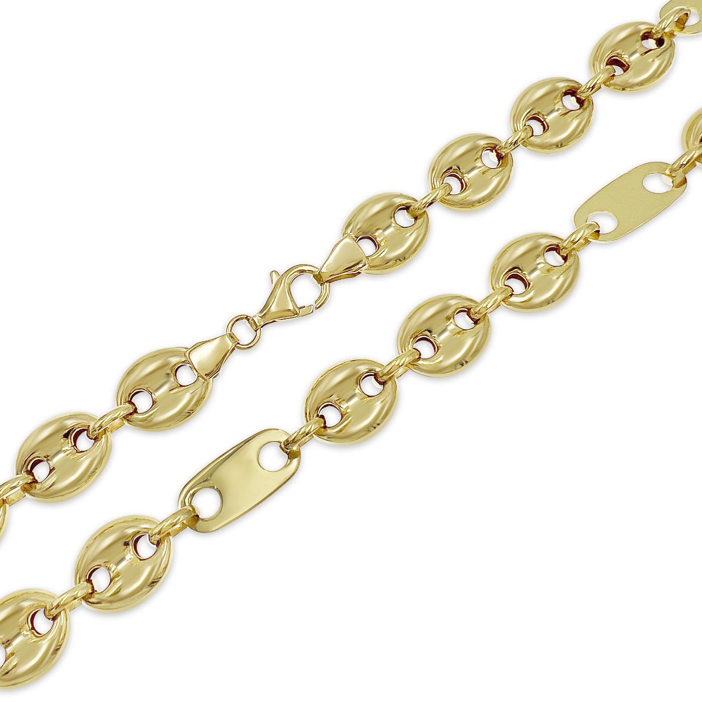 14k Gold Mariner Anchor Link Necklace 11mm