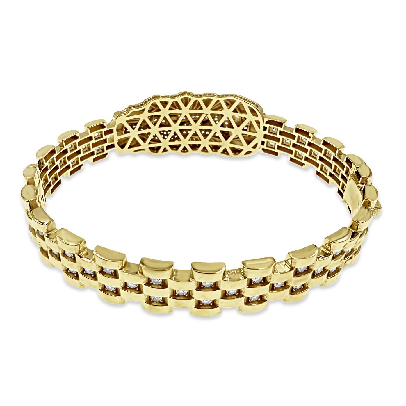 10k Yellow Gold Virgin Mary Hinged Bangle Bracelet CZ Statement