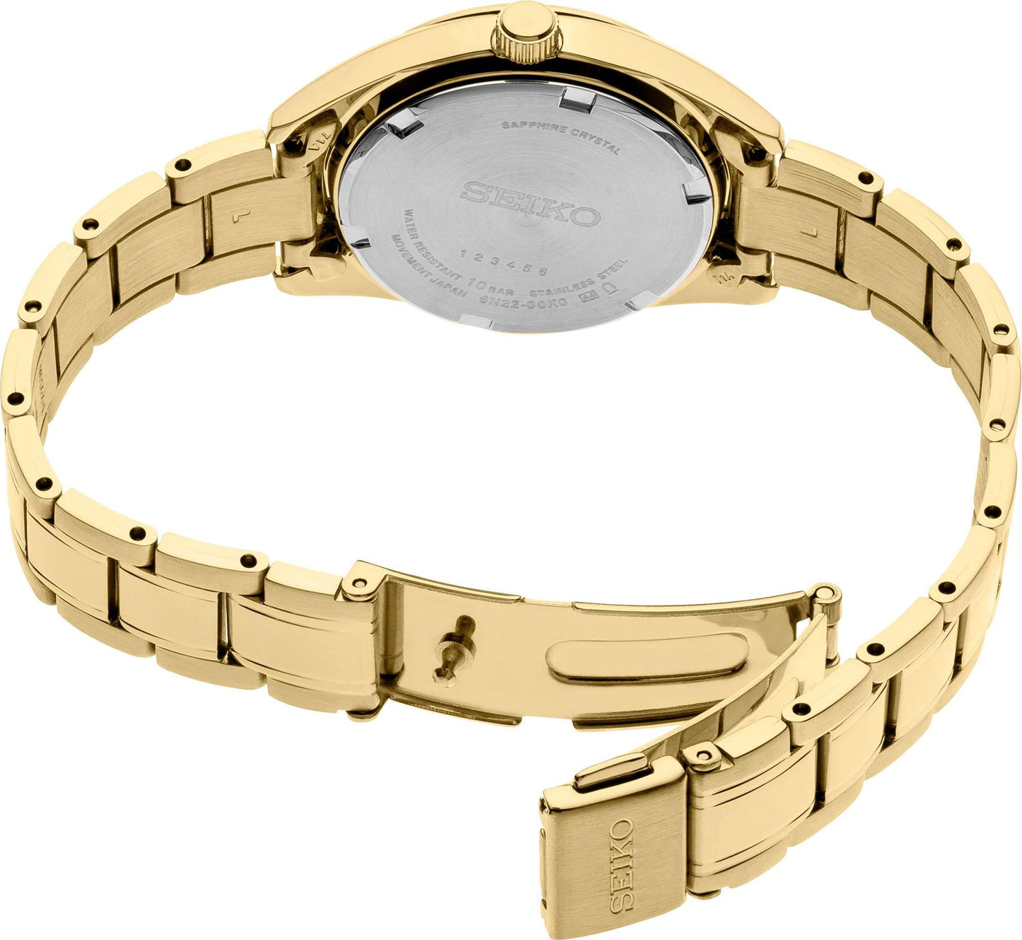 Seiko Essentials Quartz Gold Tone Womens Watch SUR632