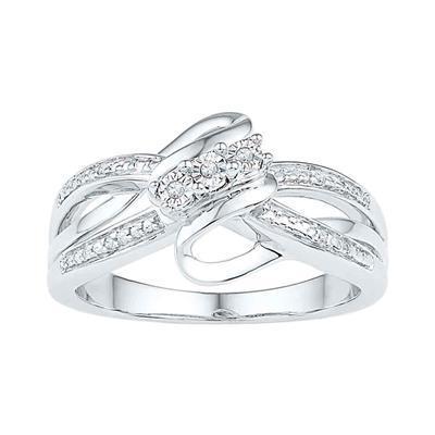 Diamond 3 stone Bridal Engagement Ring 925 Sterling Silver