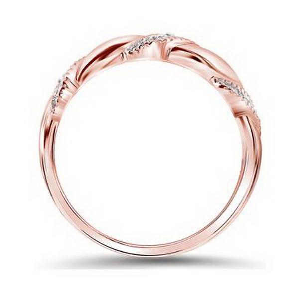 Diamond Crossover Womens Band Ring 14k Rose Gold