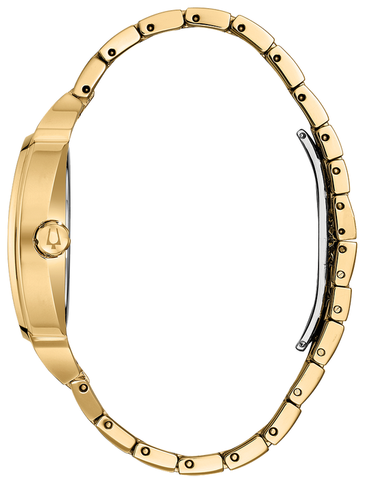 Bulova Phantom Crystals Gold Tone Diamond Mens Watch 98B323