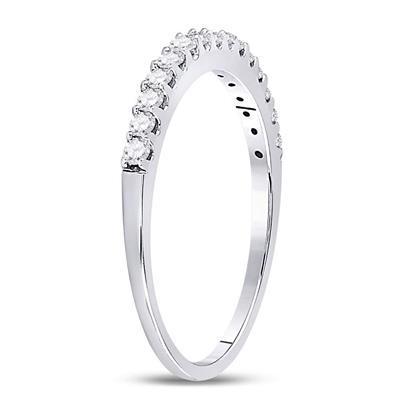 0.25 Cttw Round Diamond Single Row Wedding Womens Band 14k White Gold