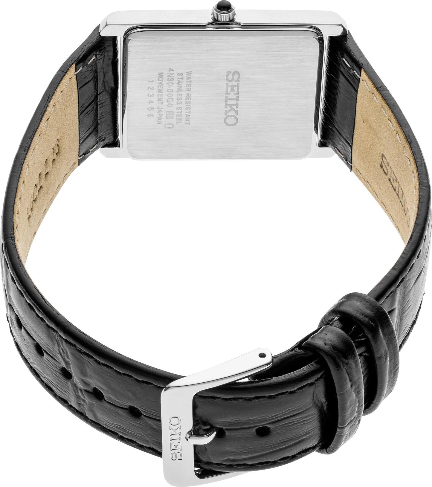 Seiko Essentials Rectangular White Dial Mens Watch SWR049