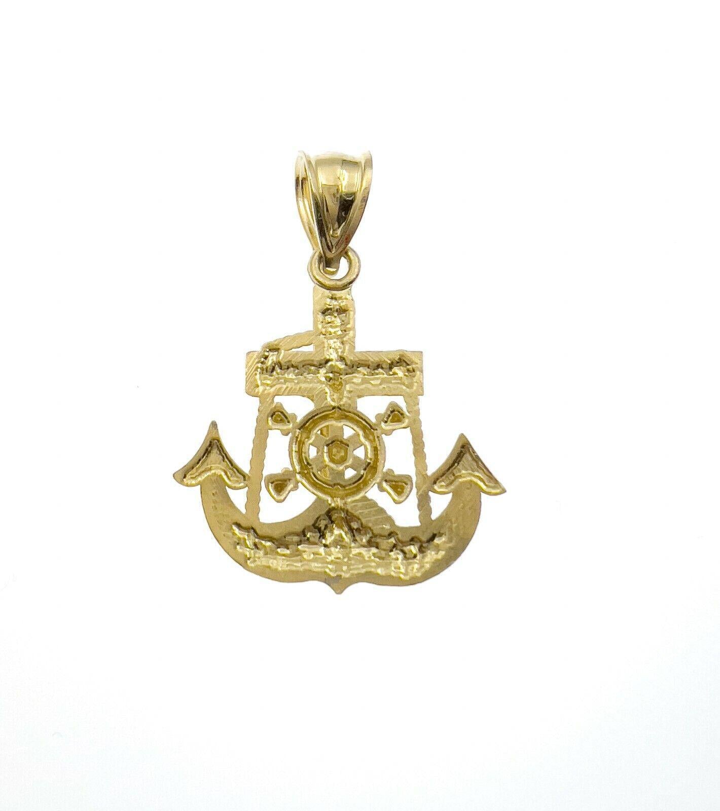 Jesus Crucifix Anchor Pendant 10k Yellow Gold