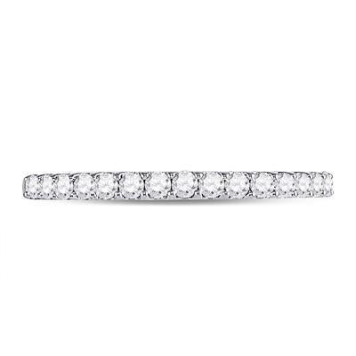 0.25 Cttw Round Diamond Single Row Wedding Womens Band 14k White Gold