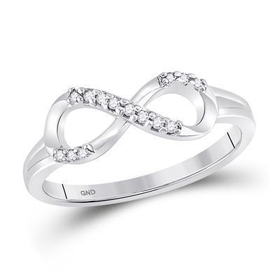 Diamond Infinity Womens Ring Band 10k White Gold