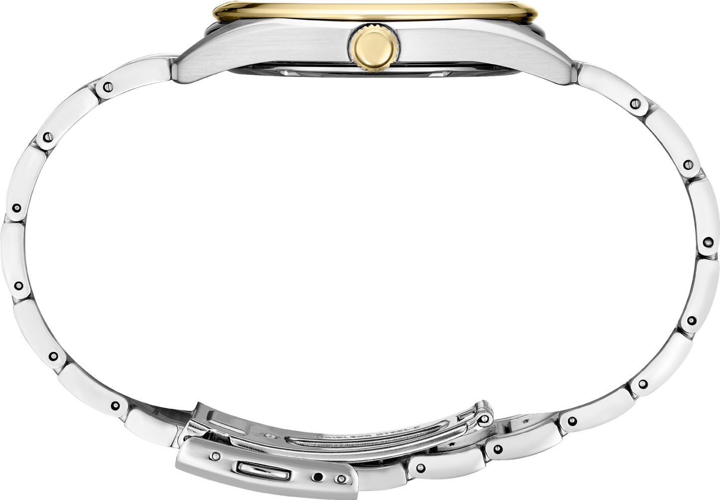 Seiko Essentials Quartz Two Tone Black White Dial Mens Watch SUR460