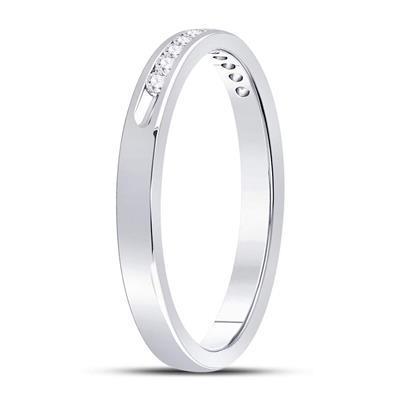 Diamond Single Row Bridal Wedding Band Ring 14k White Gold