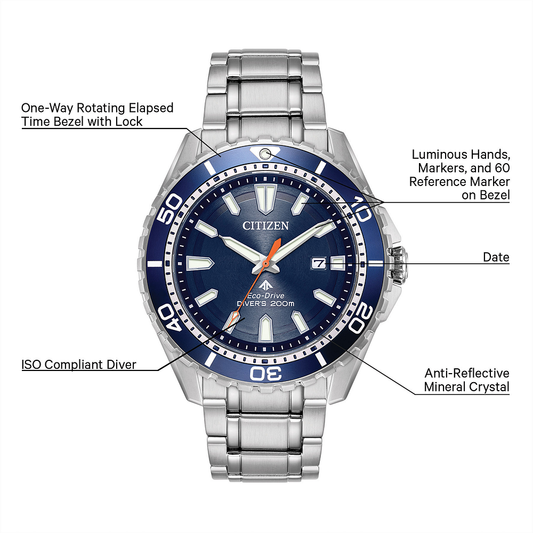 Citizen Promaster Dive Eco-Drive Blue Dial Mens Watch BN0191-55L