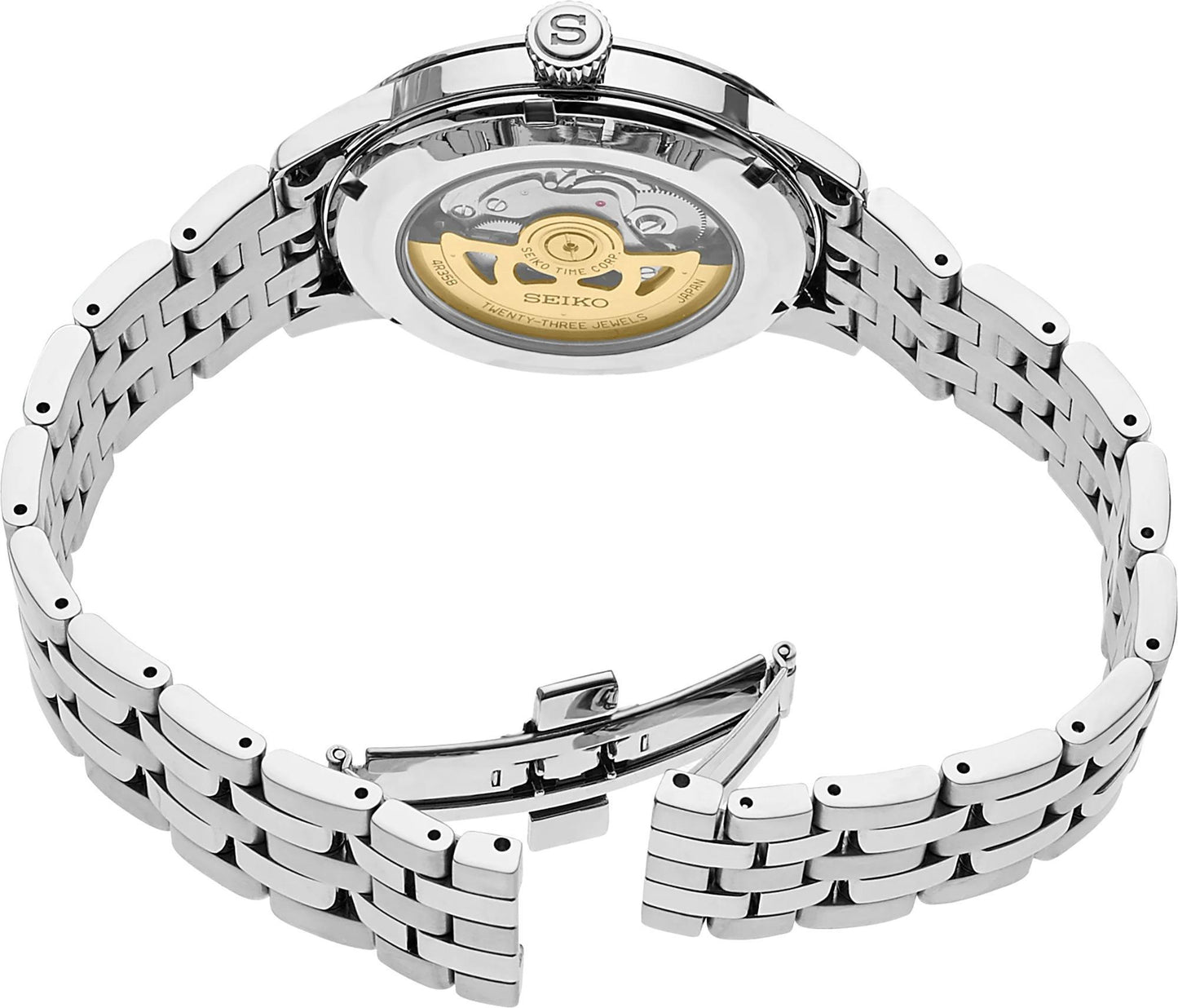 Seiko Presage Cocktail Time Sunburst Silver tone Automatic Watch SRPB77
