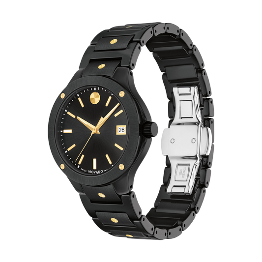 Movado SE Ladies Bkack Dial Watch 0607741