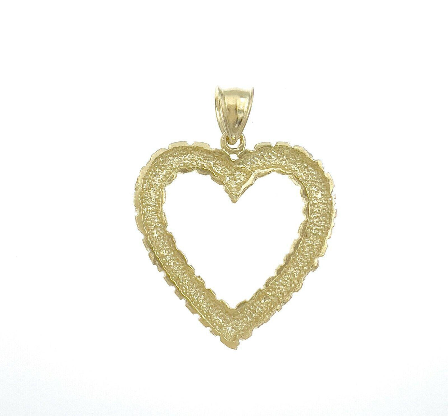 Heart Nugget Pendant Charm 10k Yellow Gold 1.5 inch