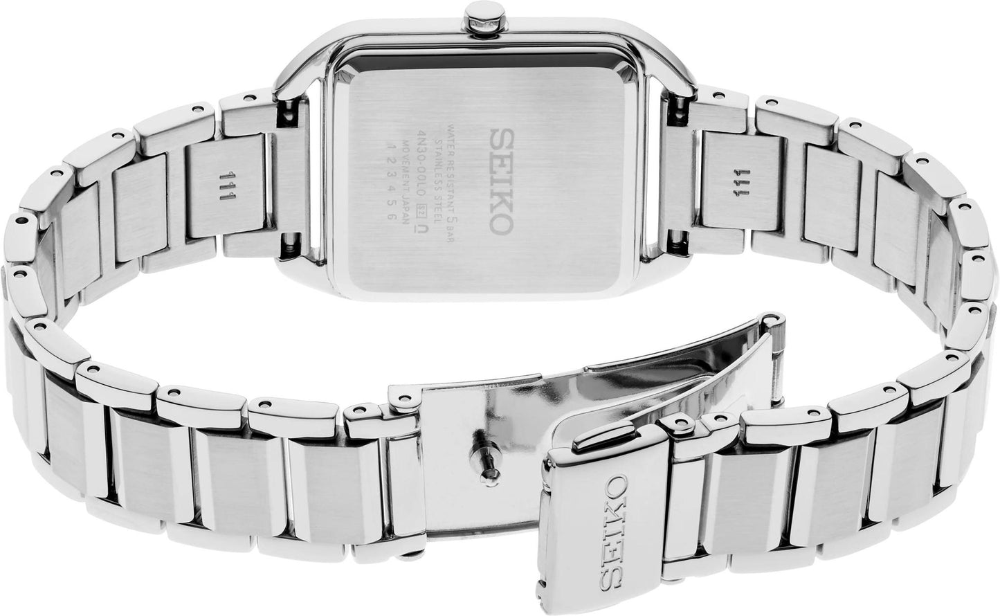 Seiko Essentials Collection Rectangular Silver Dial Womens Watch SWR073