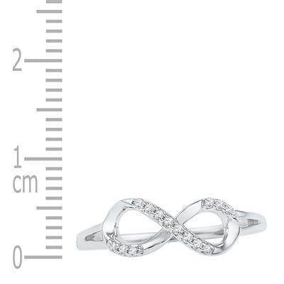 Diamond Infinity Womens Ring Band 10k White Gold