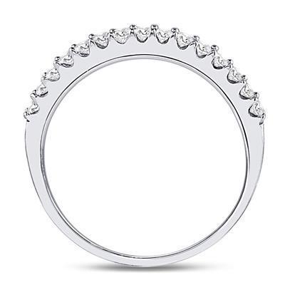 0.25 Cttw Round Diamond Single Row Wedding Womens Band 14k White Gold