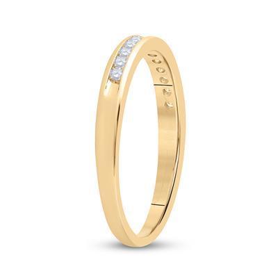 14k Yellow Gold Diamond Band 1/6ctw Wedding Single Row Ring
