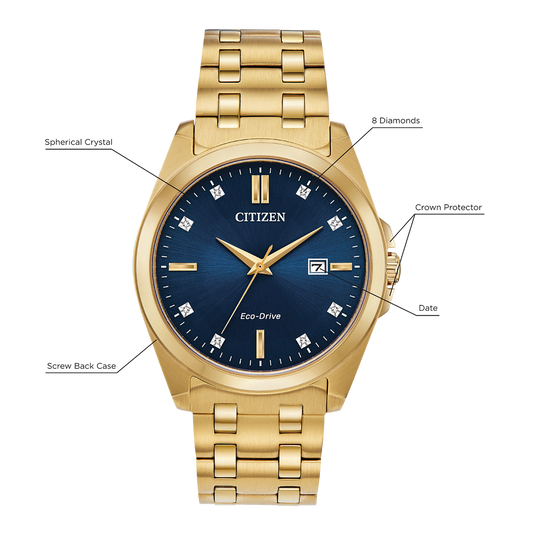 Citizen Corso Diamond Accent Eco-Drive Blue Dial Men's Watch BM7103-51L