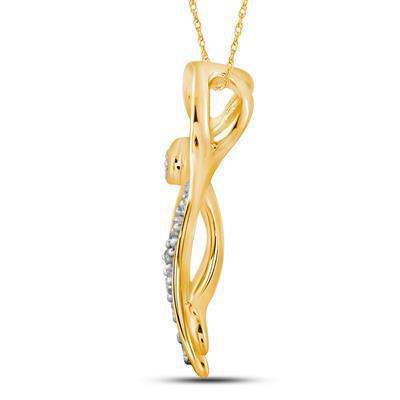 Diamond Heart Womens Charm Pendant 10k Yellow Gold