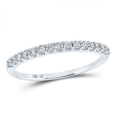 0.25 Cttw Round Diamond Single Row Wedding Womens Band 14k White Gold