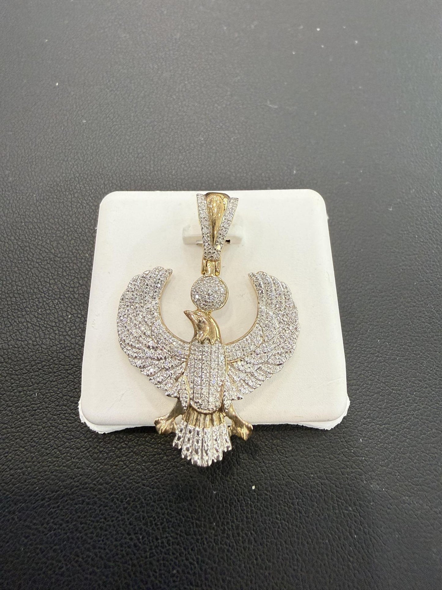 0.50ctw Diamond Mens Eagle Pendant 10K Two Tone Gold
