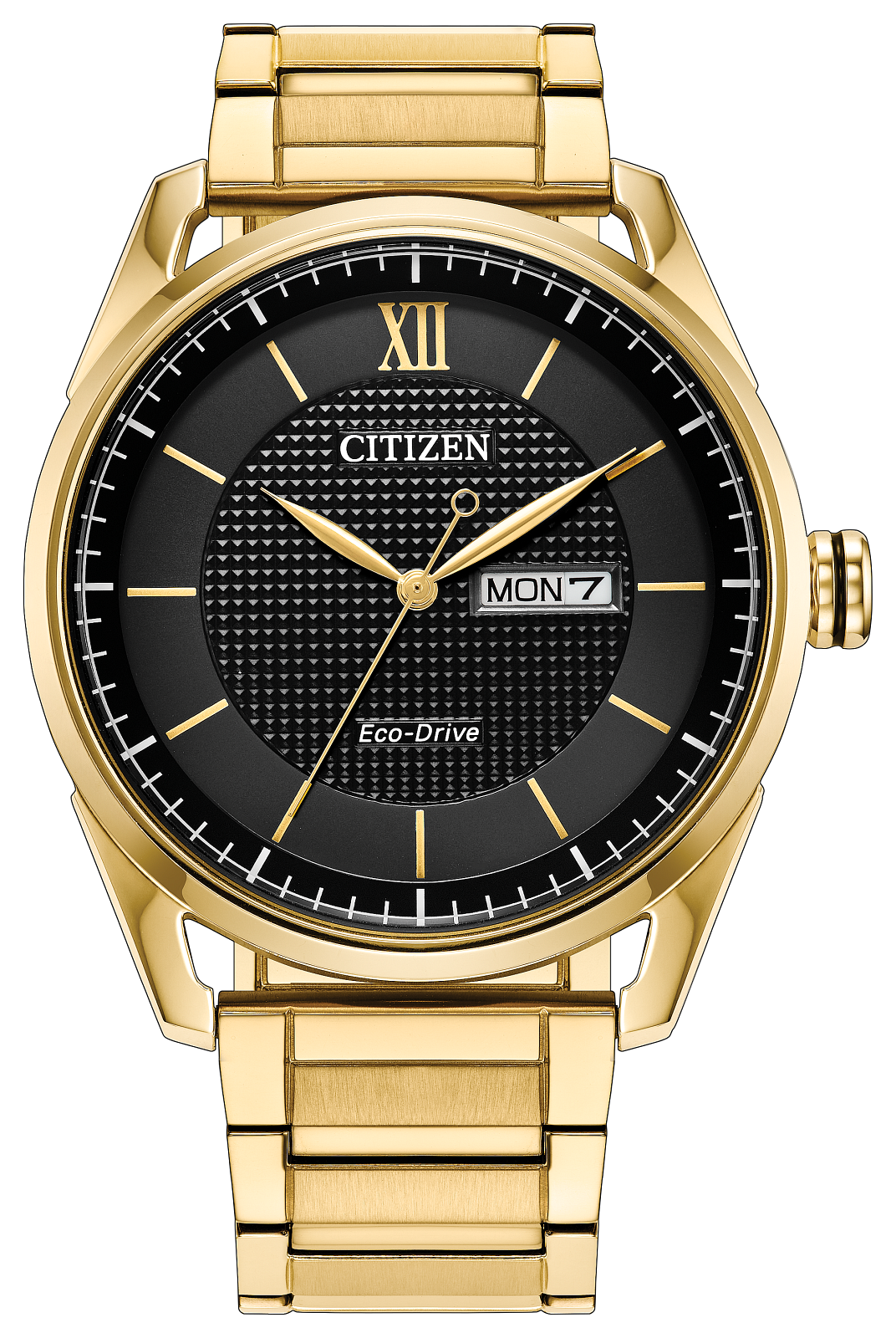 Citizen Dress Classic Gold tone Black Dial Mens Watch AW0089-52E