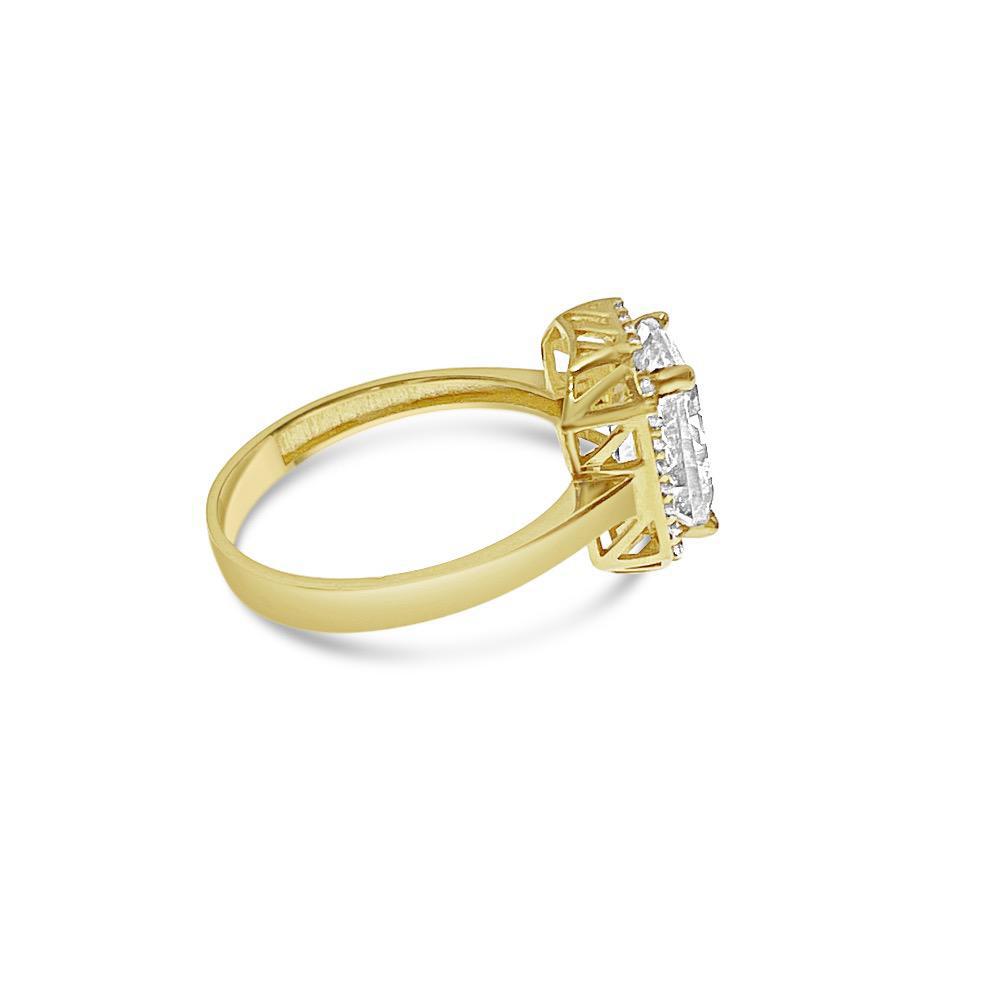 14k Gold Engagement Square Ring Cz Band Size 7