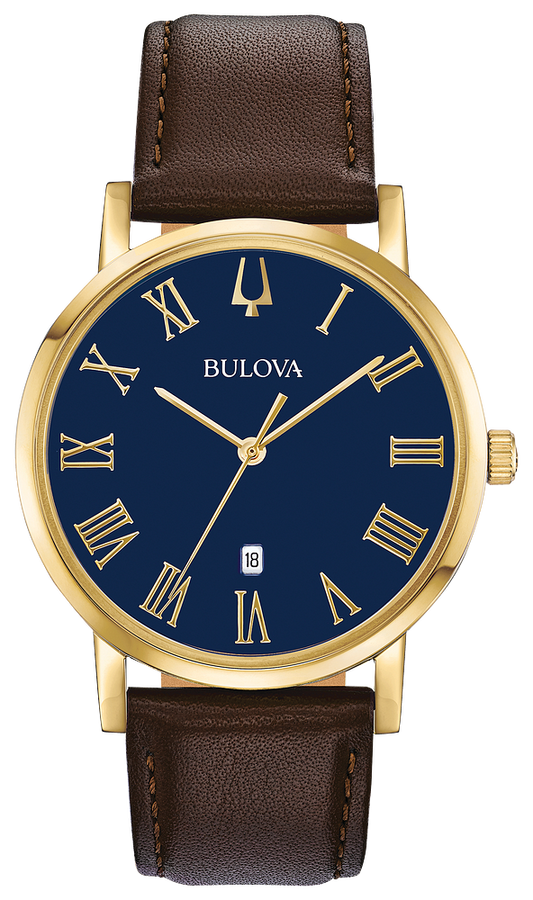 Bulova American Clipper Blue Dial Mens Watch 97B177