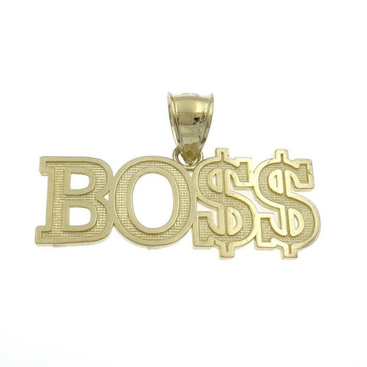 BOSS Pendant Charm Dollar Sign 10k Yellow Gold