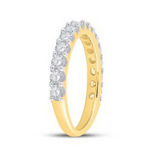 1 Ctw Diamond Single Row Wedding Anniversary Womens Band 14k Yellow Gold