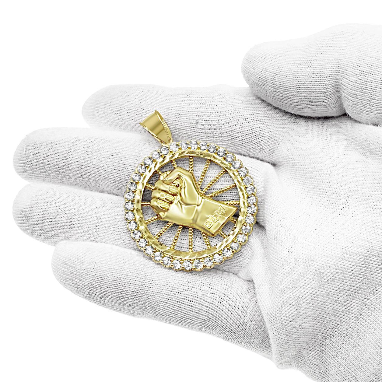 BLM Pendant Black Lives Matter Real 10k Yellow Gold