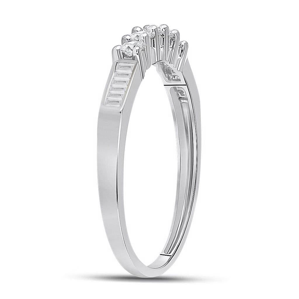 10kt White Gold Womens Round Diamond 5-stone Wedding Band 1/3 Cttw