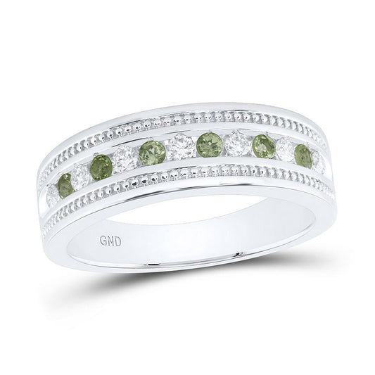 0.50 Cttw Round Diamond Mens Band Ring Platinum
