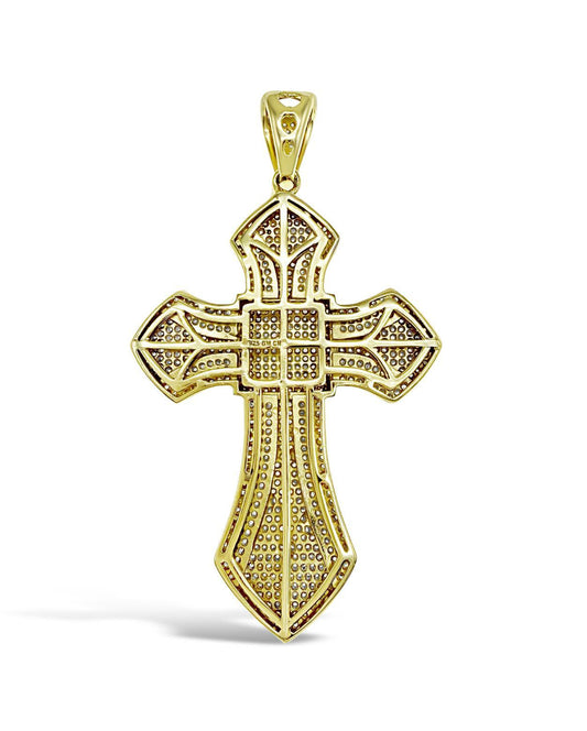 Cross Pendant Charm 925 Sterling Silver Gold Plated