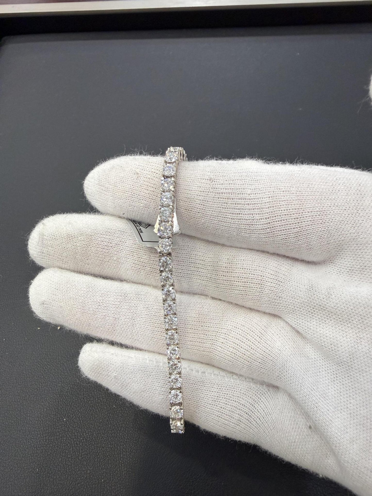 7.50 ctw Lab Grown Round Diamond Tennis Bracelet 14k White Gold