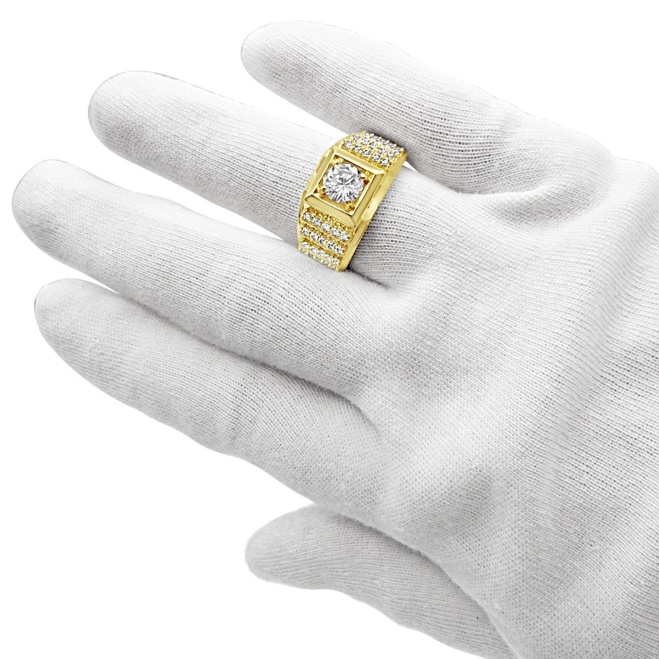 10k Yellow Gold Signet Pinky Men's Ring