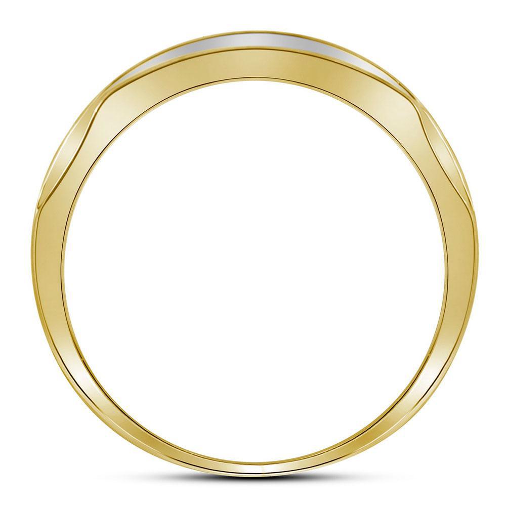 0.36ctw Round DiamondDomed Triple Row Ring Band 10k Yellow Gold Mens