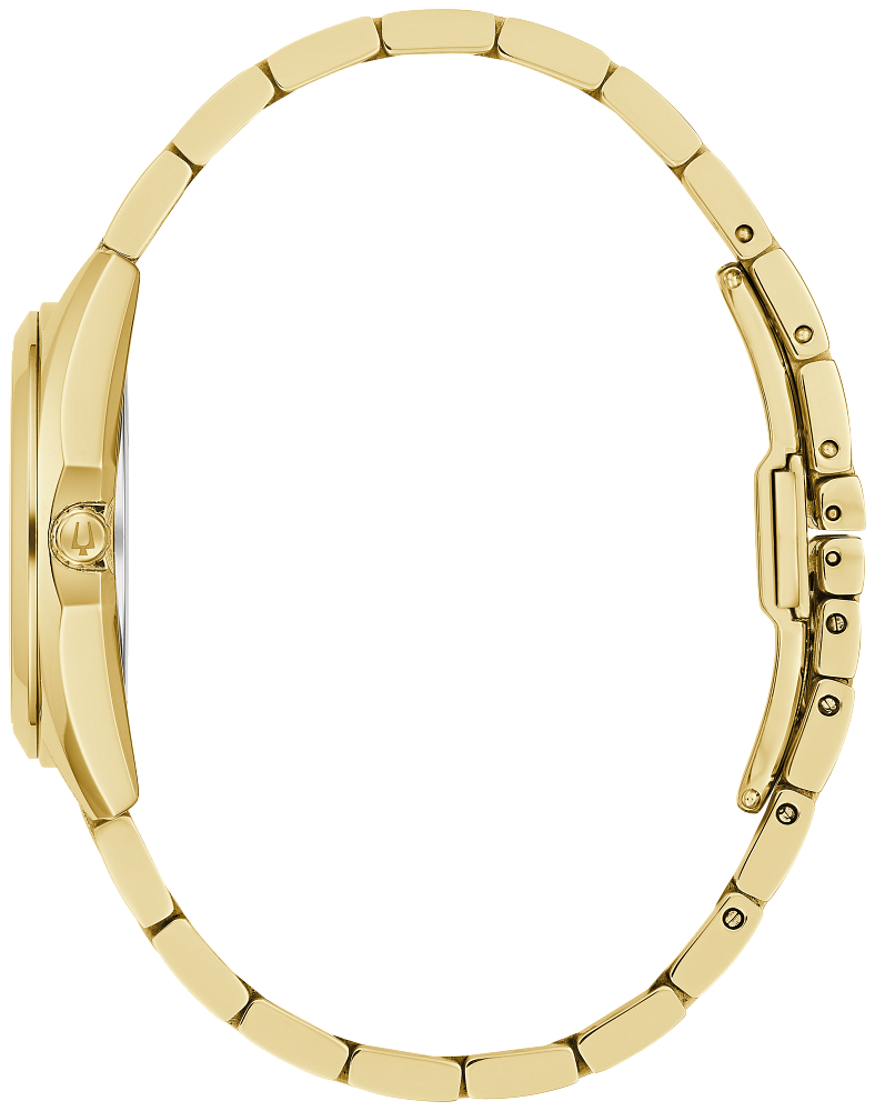 Bulova Surveyor Diamond Gold Tone Mother-of-Pearl White Dial Womens Watch 97P172