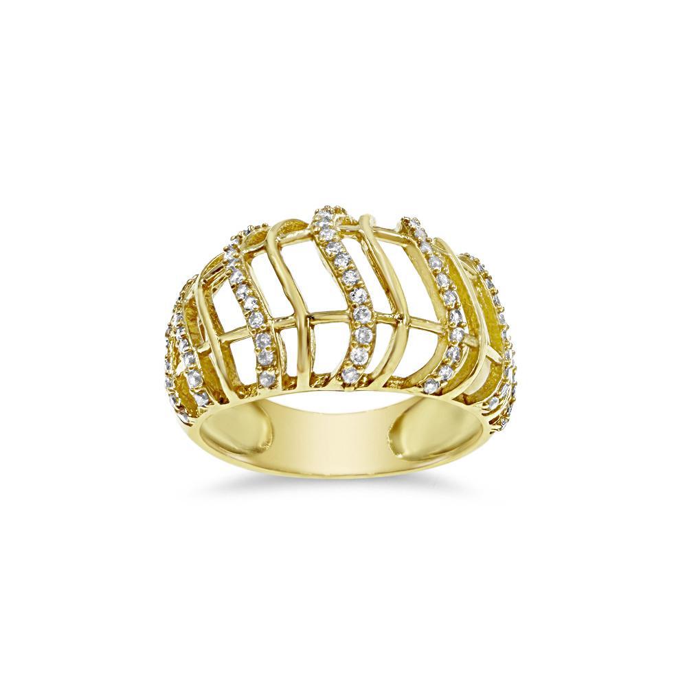 14K Yellow Gold Wide Dome Ring